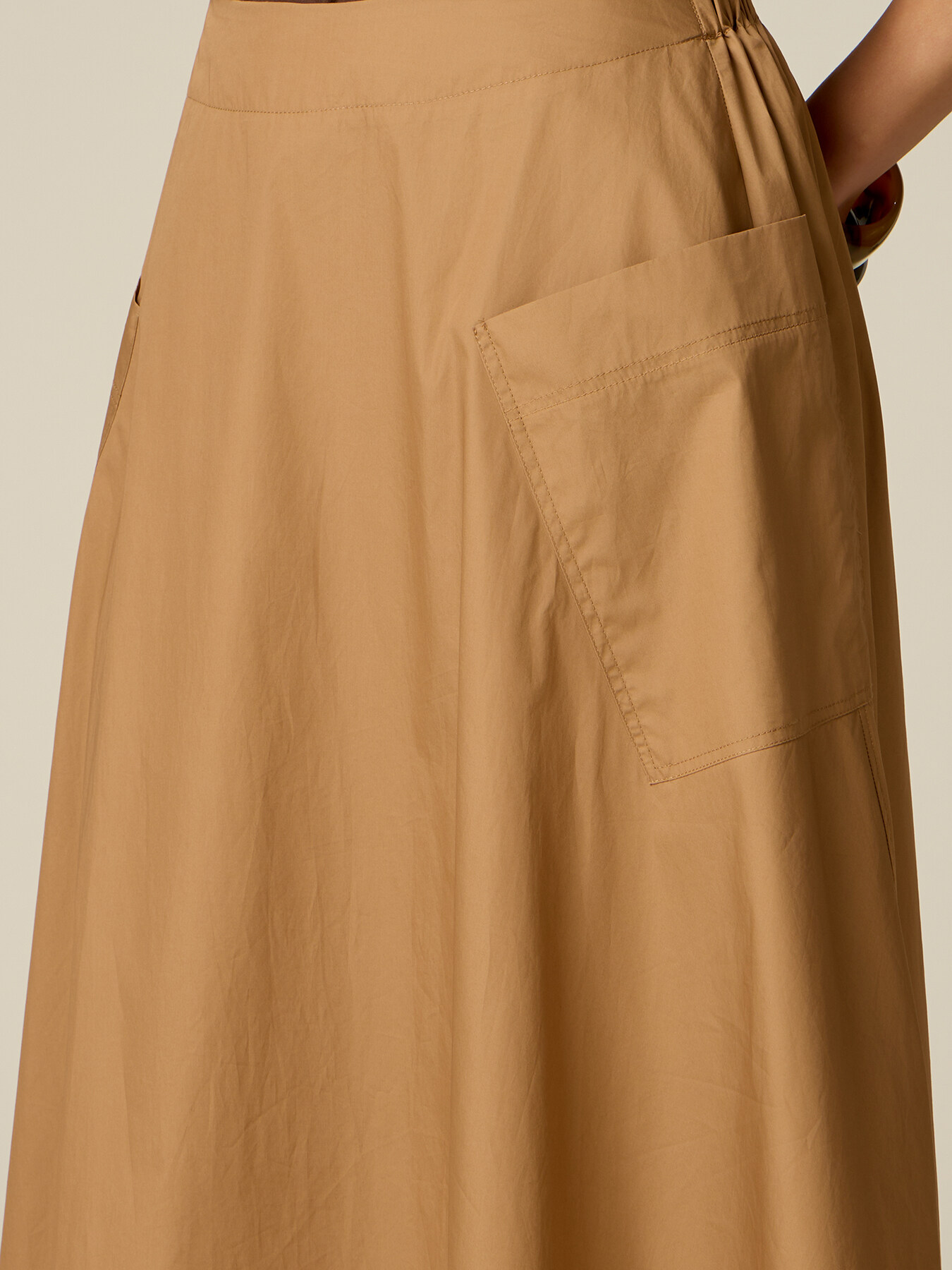 Flared poplin skirt image number 2