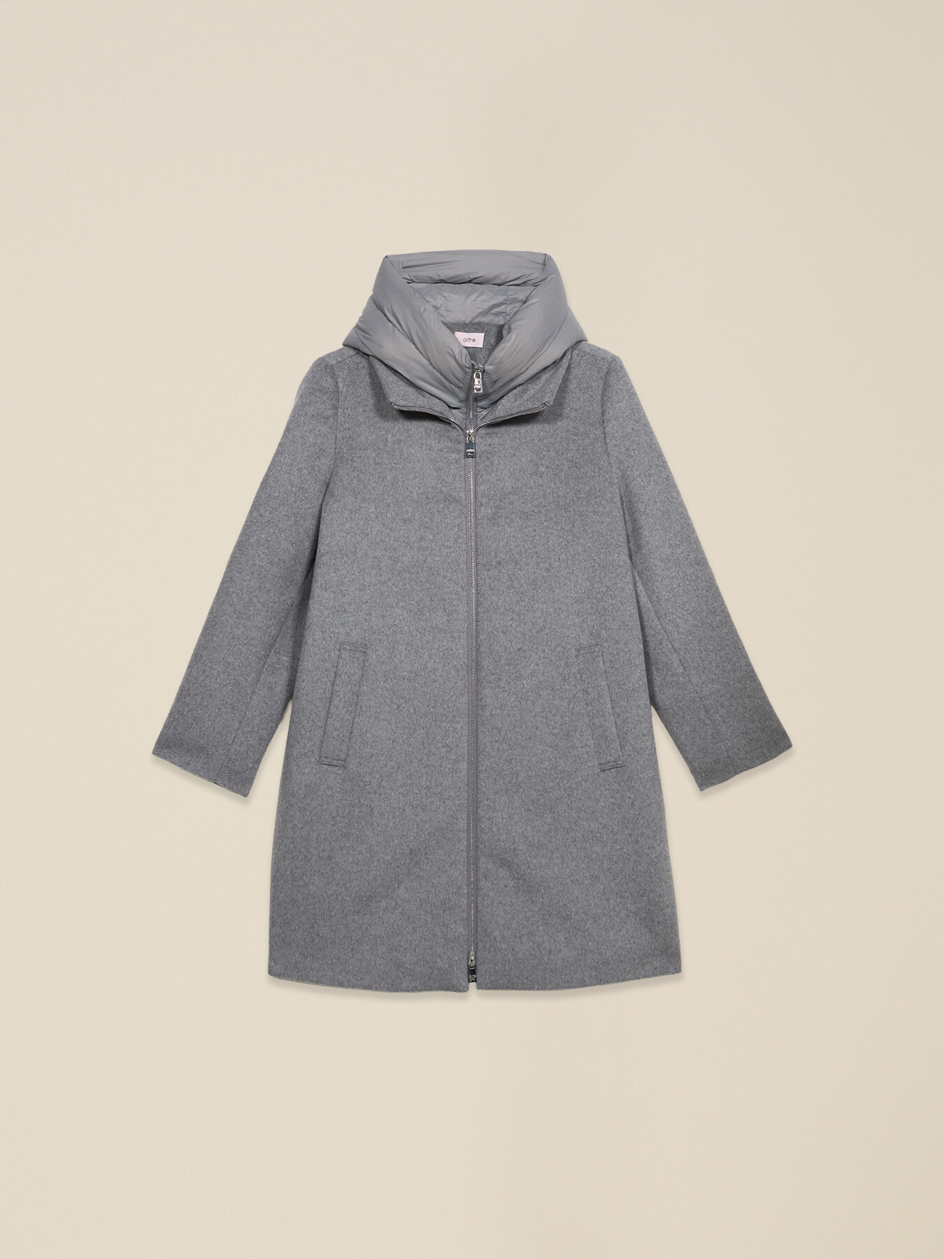 Wool-blend coat with nylon inserts image number 0