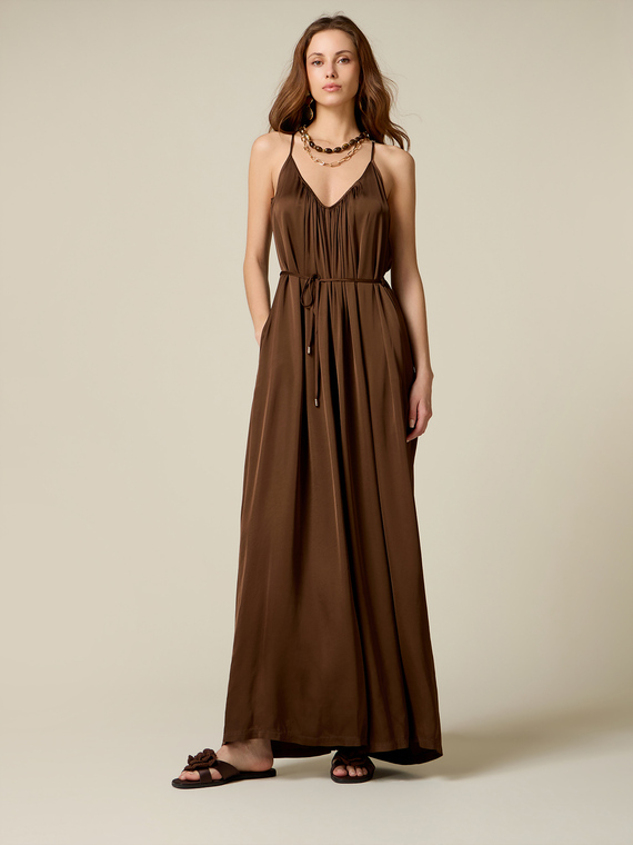 Long satin jumpsuit
