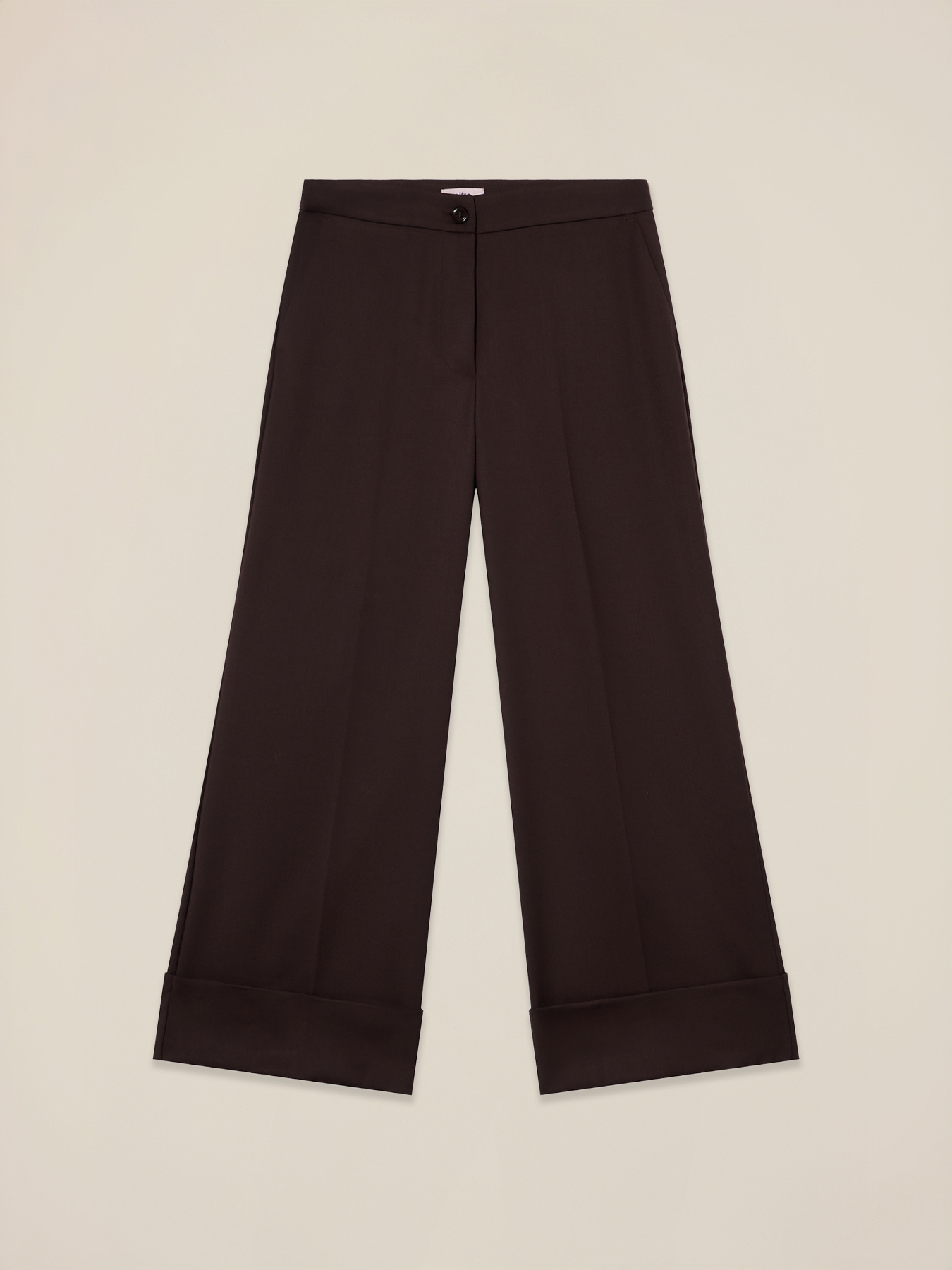 Pantalones palazzo cropped de franela image number 4