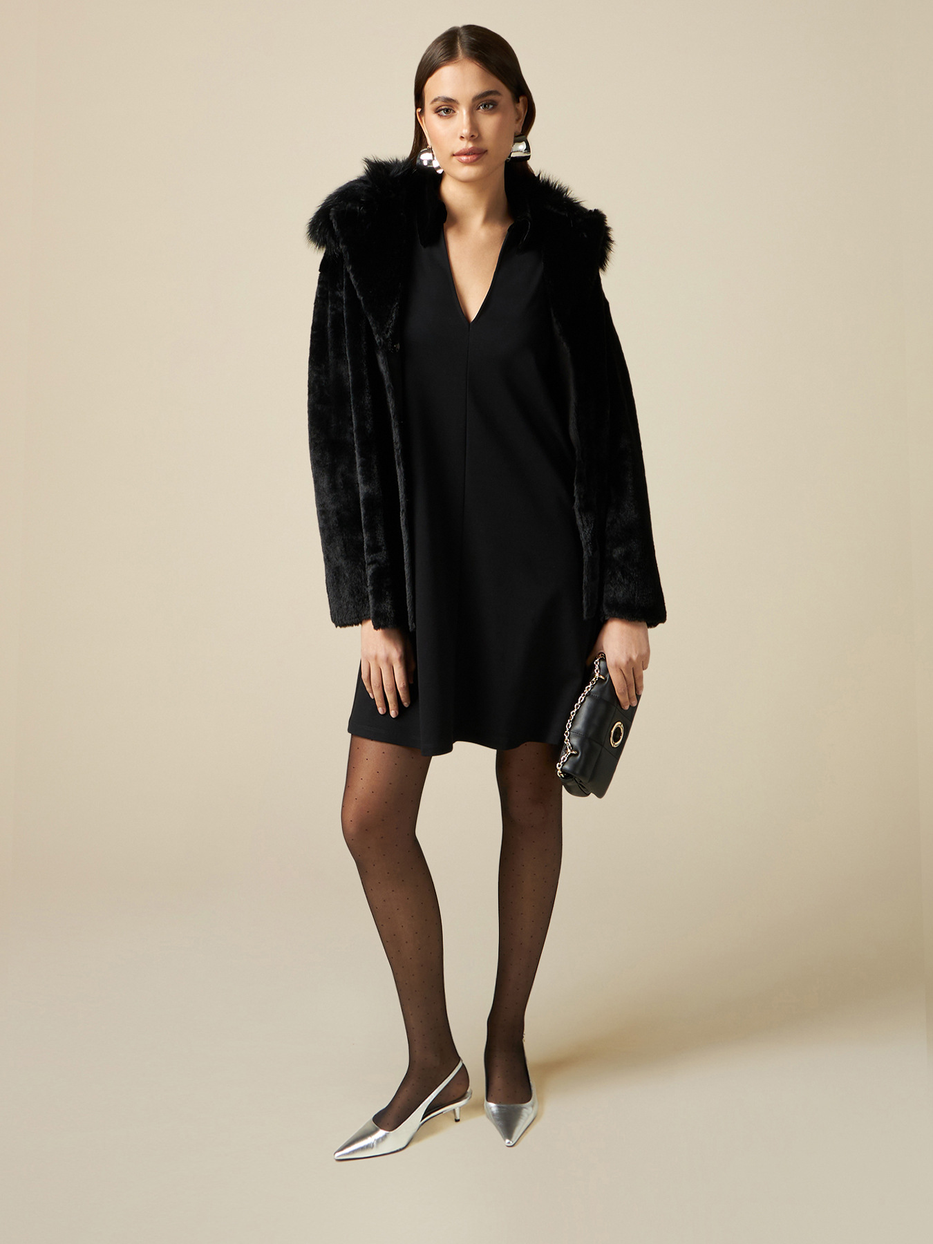 Dress with velvet details image number 3