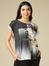 Top aus zwei verschiedenen Materialien mit Aufdruck image number 0
