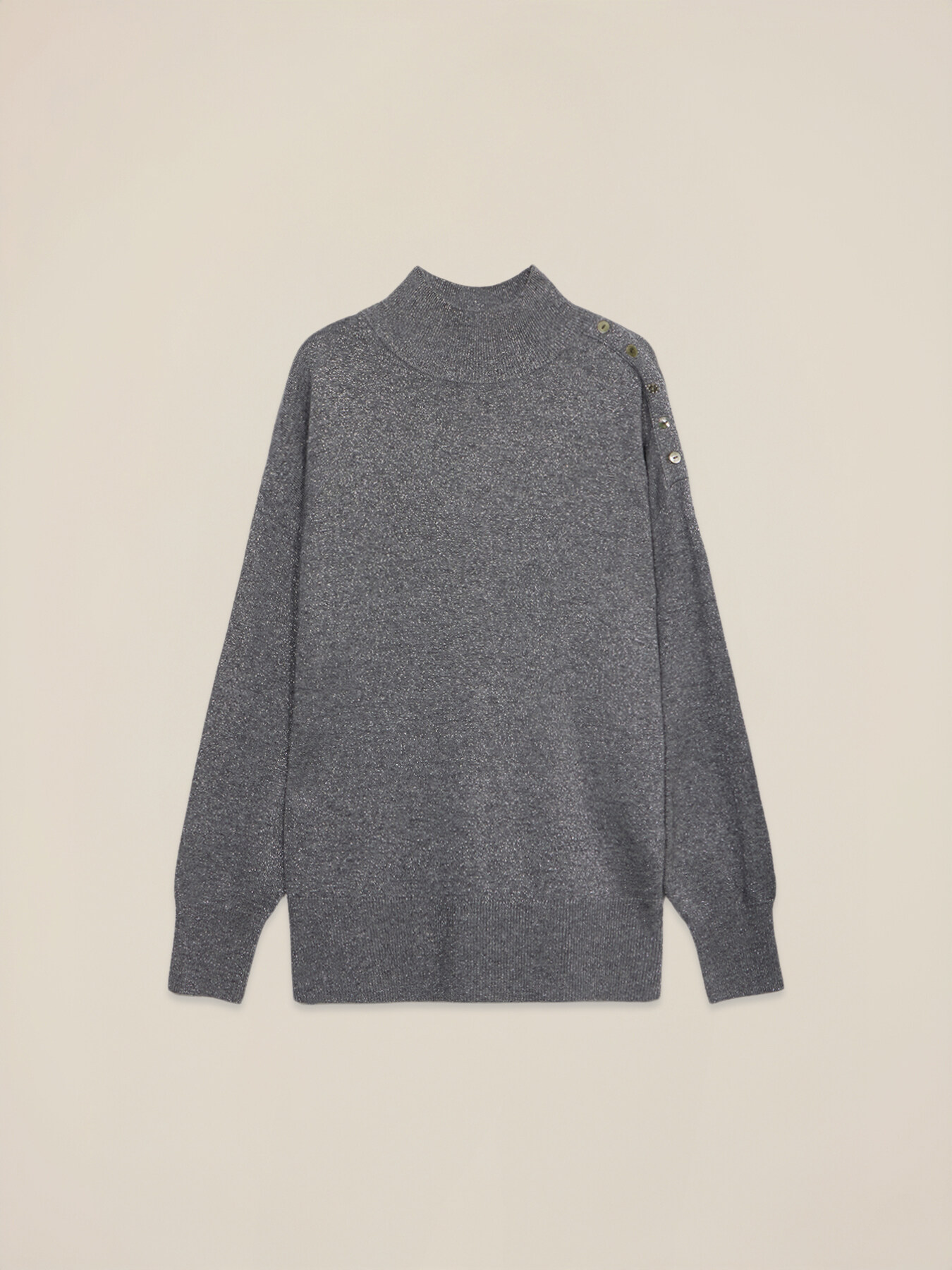 Pulover cu guler înalt lurex mixt cașmir image number 3