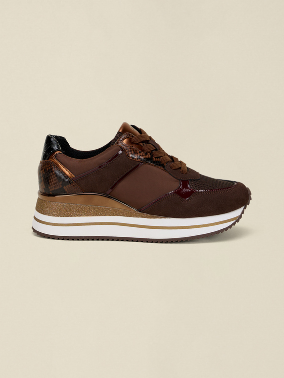 Platform sneakers with python-print detail