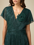 Rochie din lurex plisată cu broșă image number 2