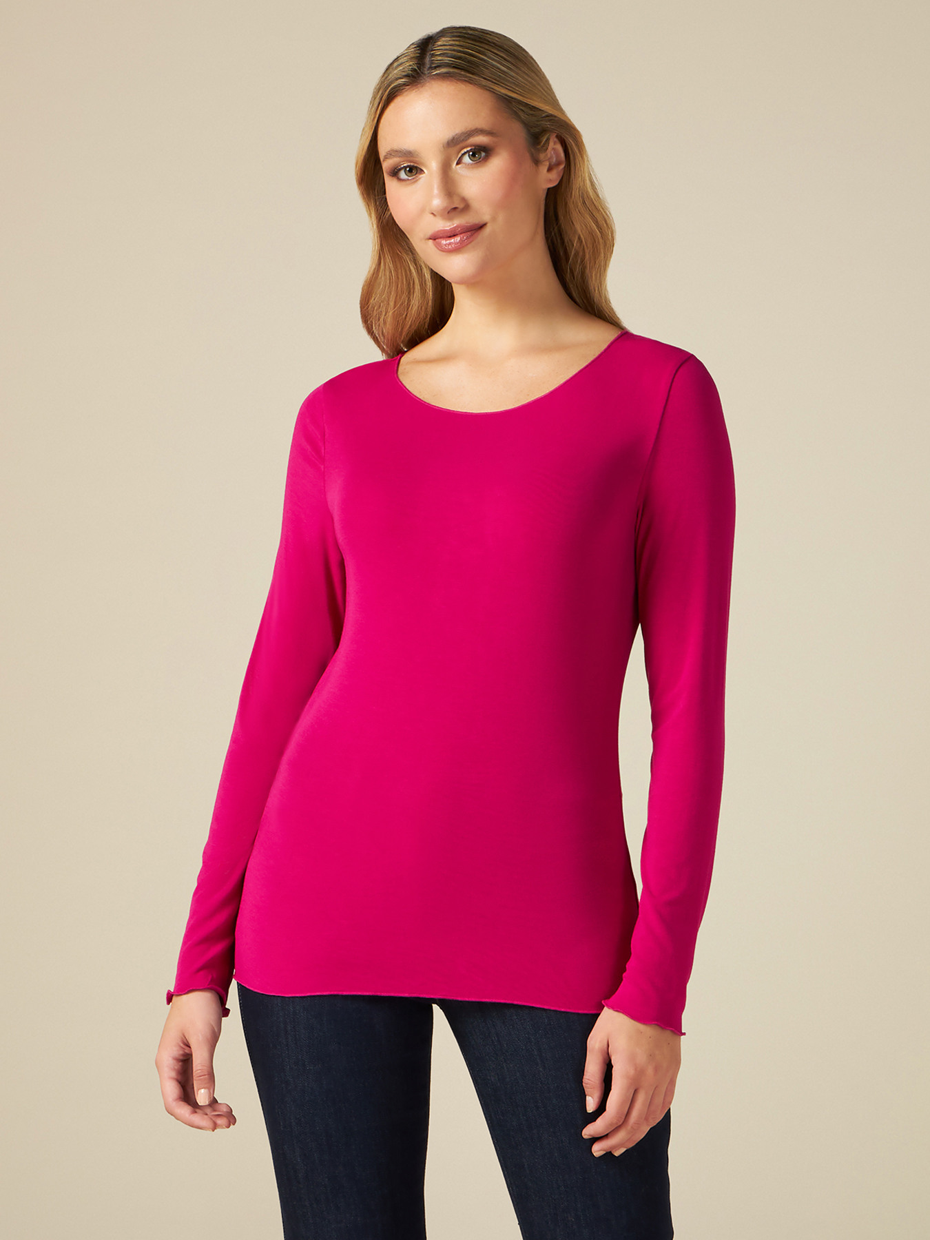 T-shirt maniche lunghe in viscosa image number 0