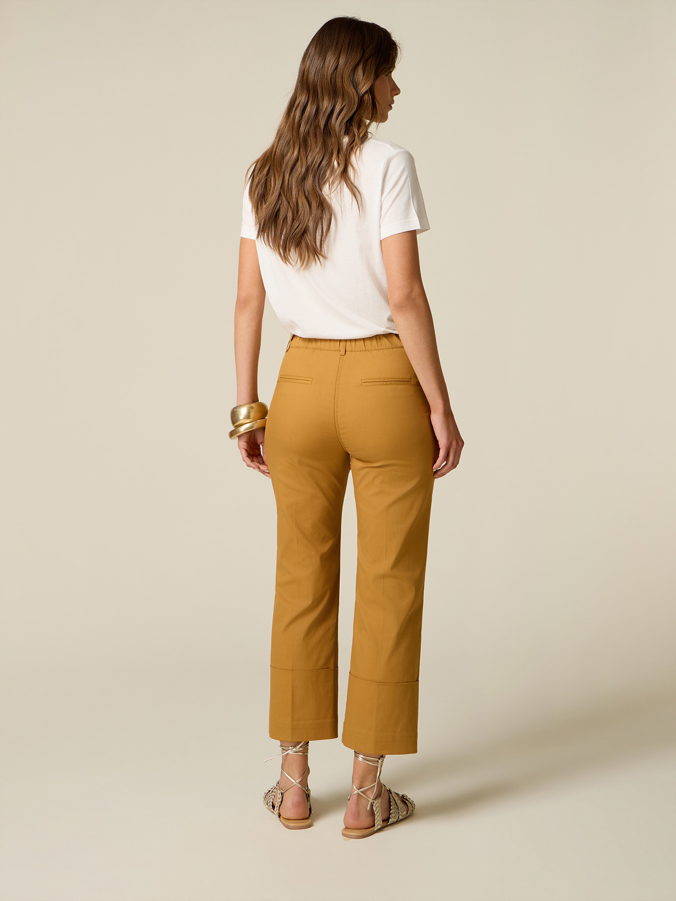 Cropped pants with cuff image number 1