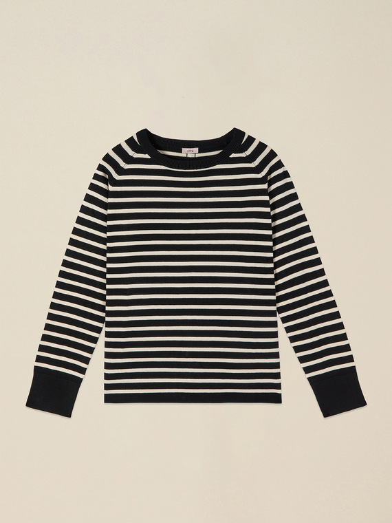 Striped sweater with buttons on the back