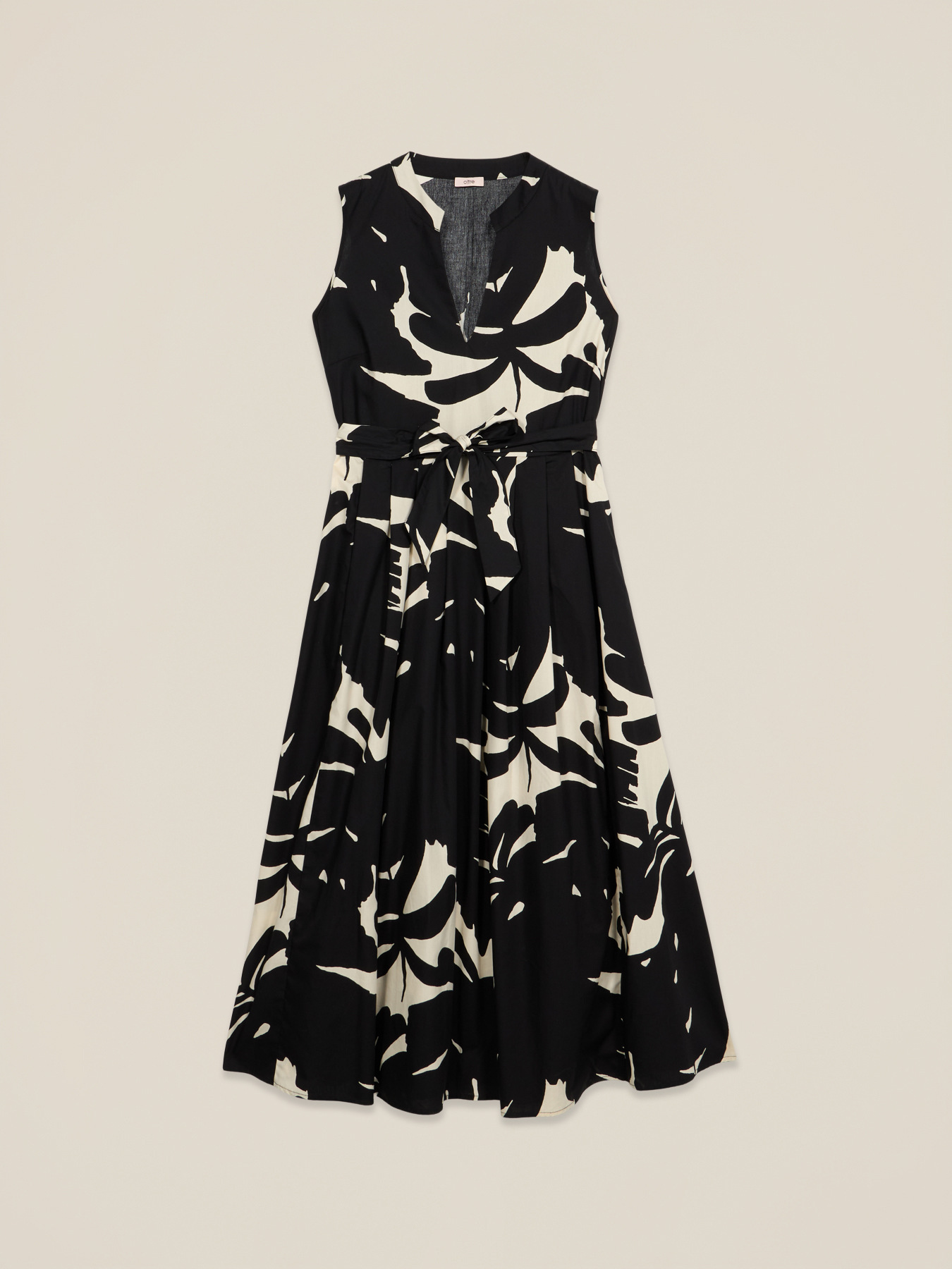 Vestito svasato midi in popeline image number 3