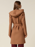 Hooded coat with belt image number 1