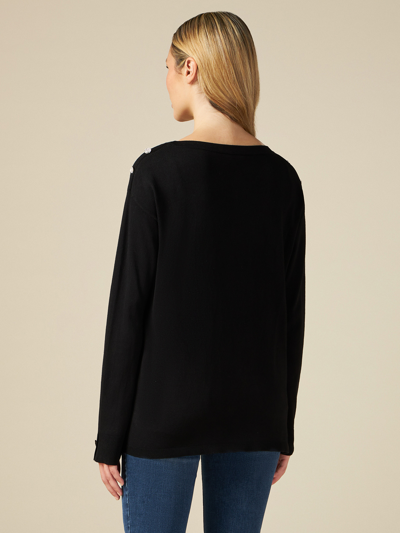 Pullover mit U-Boot-Ausschnitt mit Schmuckkn&ouml;pfen image number 1