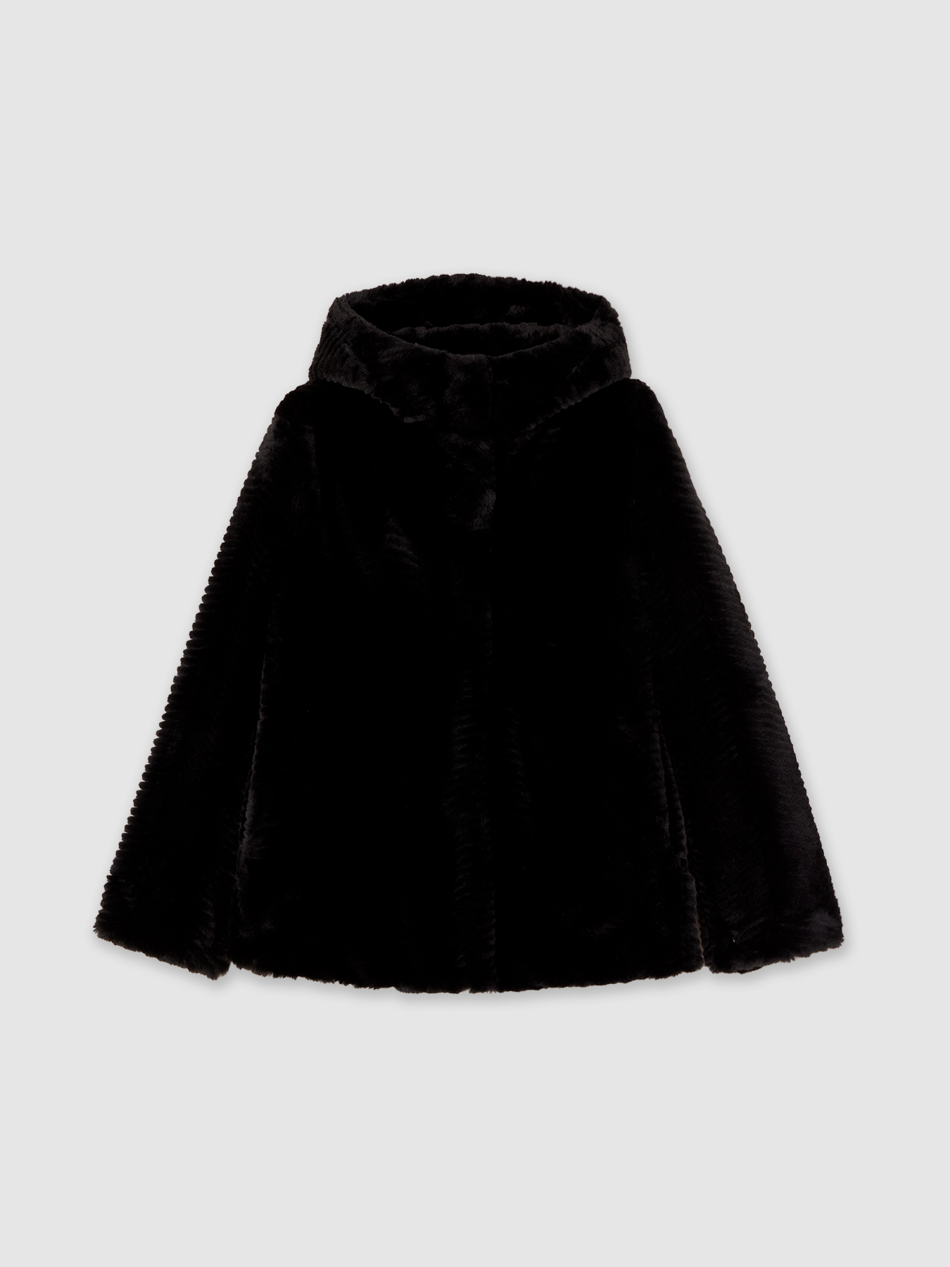 Mantel aus Pelzimitat mit Kapuze image number 3