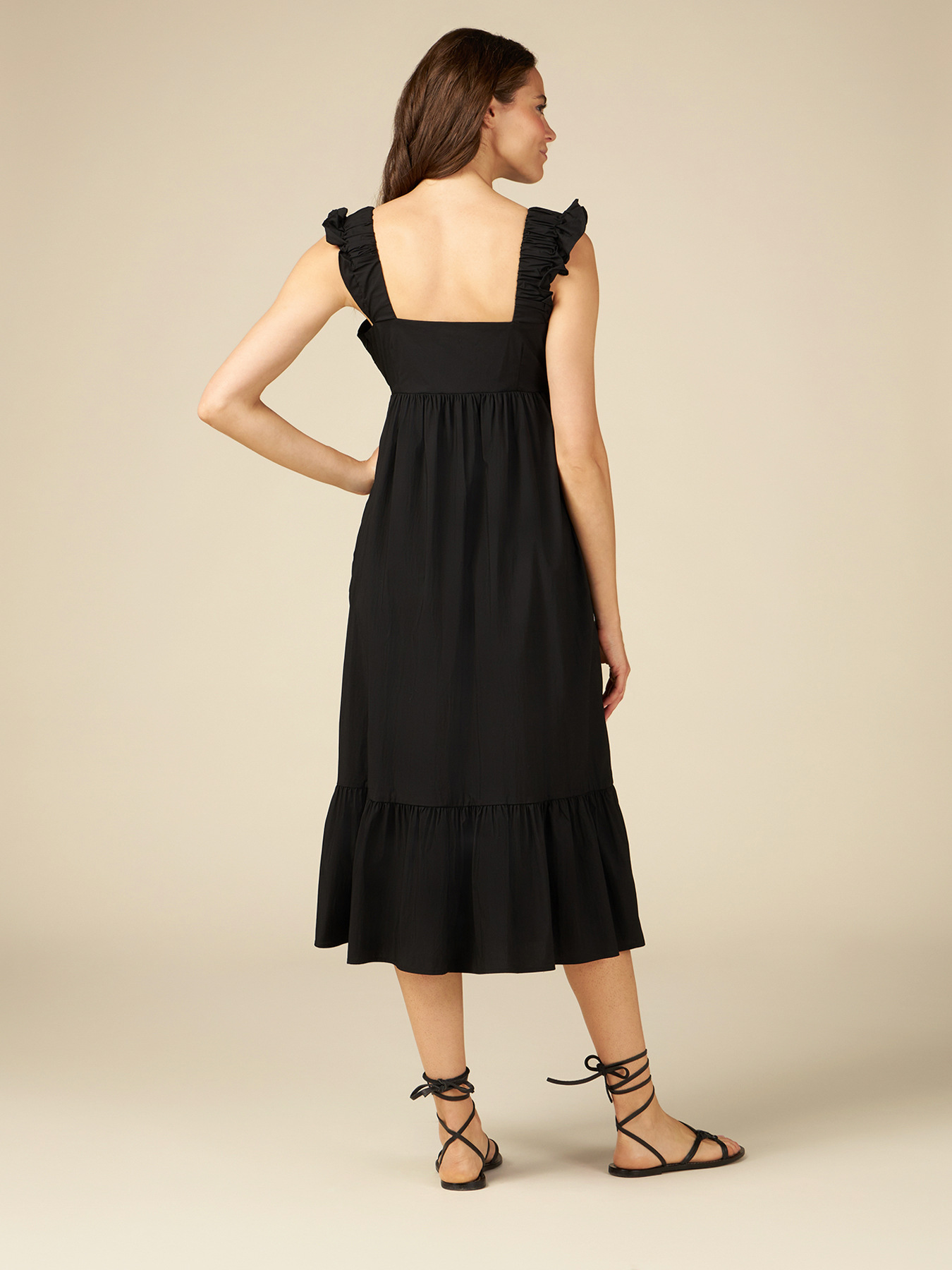 Sleeveless poplin dress image number 1