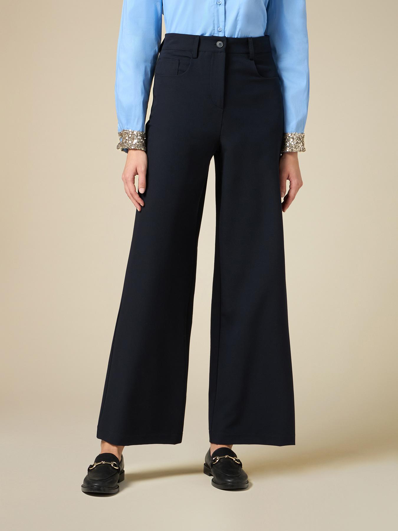 Pantalon jambe large &agrave; cinq poches image number 3