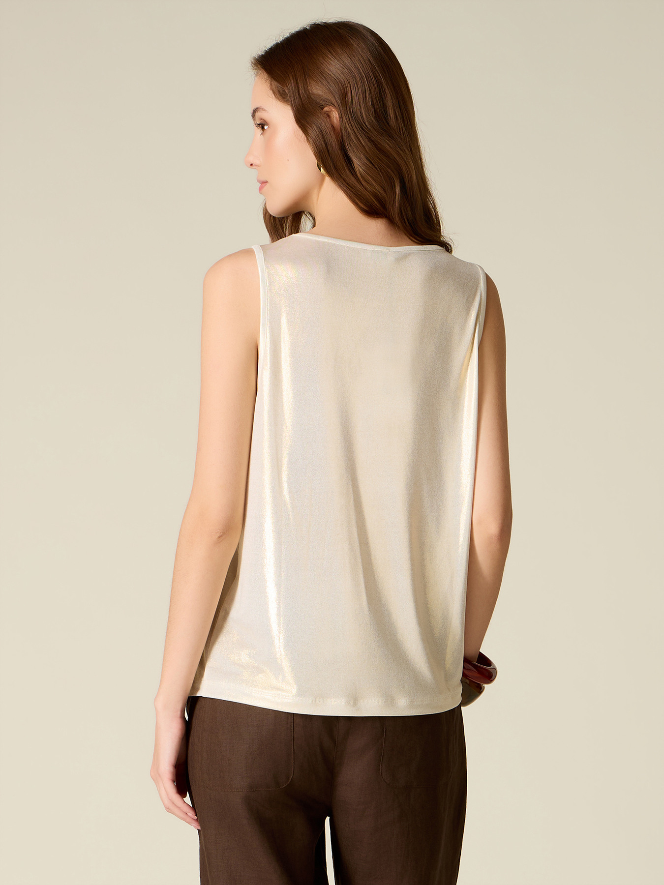 Metallic effect jersey top image number 1