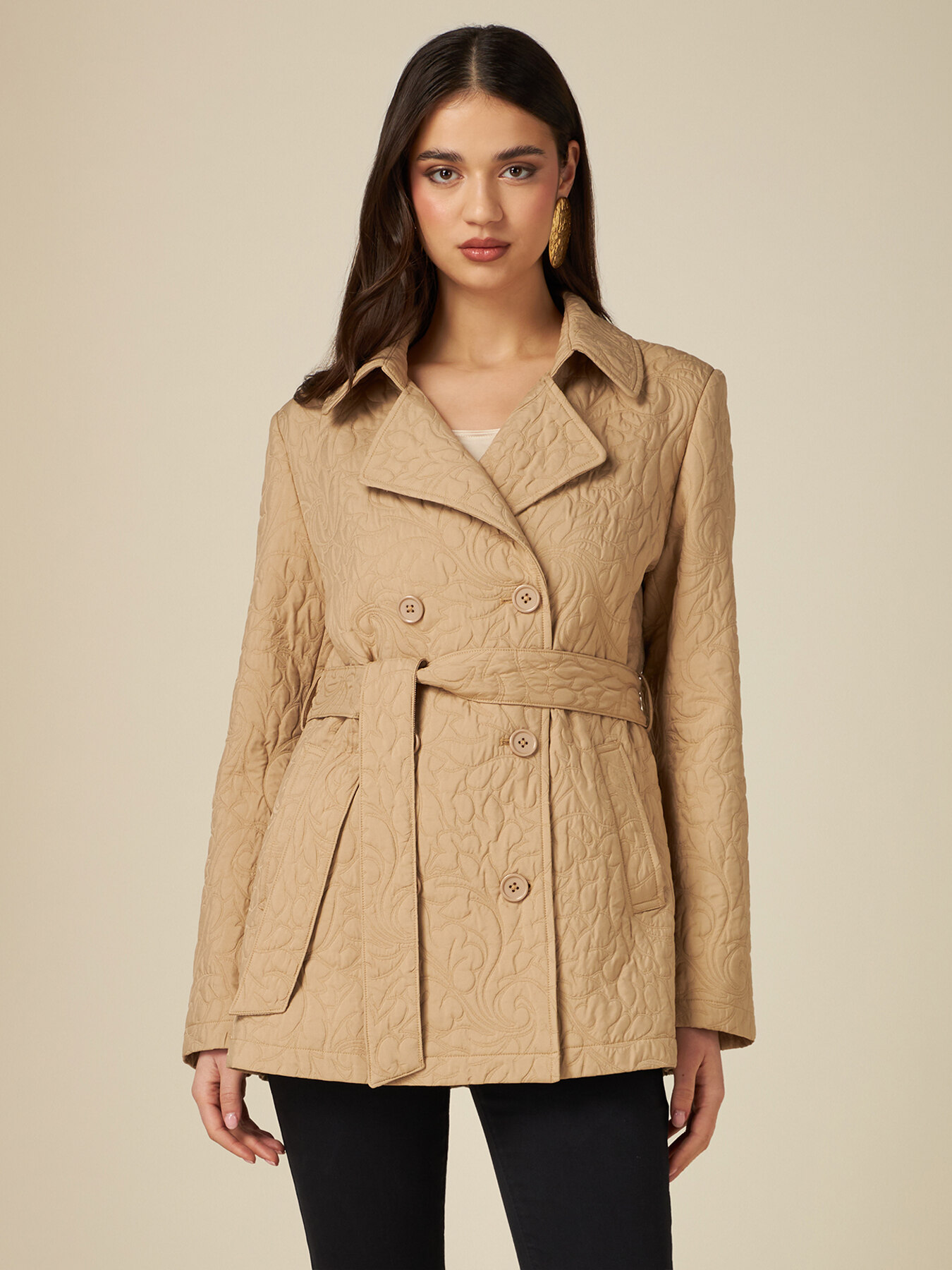 Trench midi matelass&eacute; image number 0