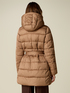 Mid-length puffer jacket with belt and hood image number 1