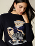Wool-blend sweater with intarsia pattern and stud details image number 2