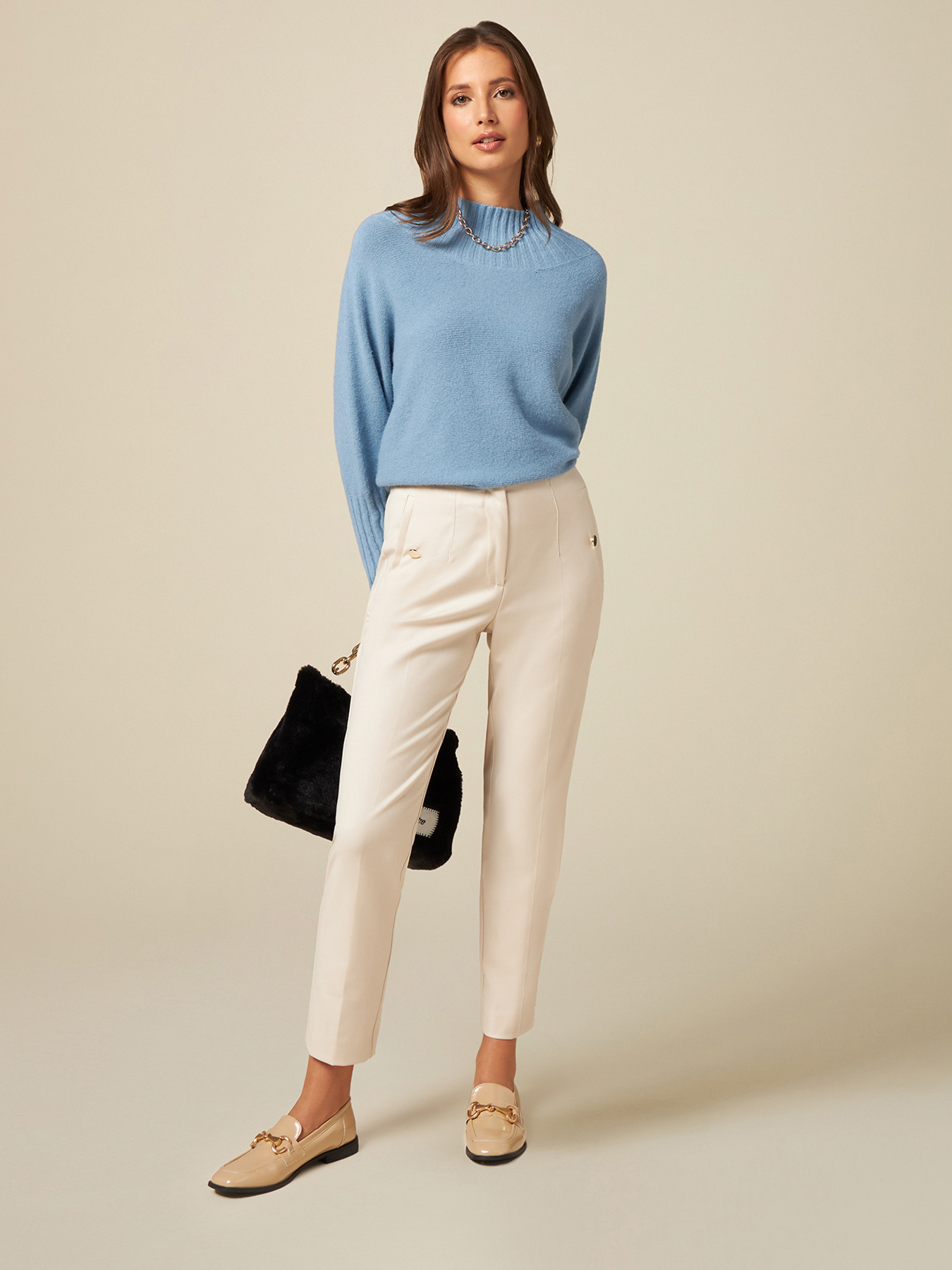 Pantalones pitillo de franela image number 0