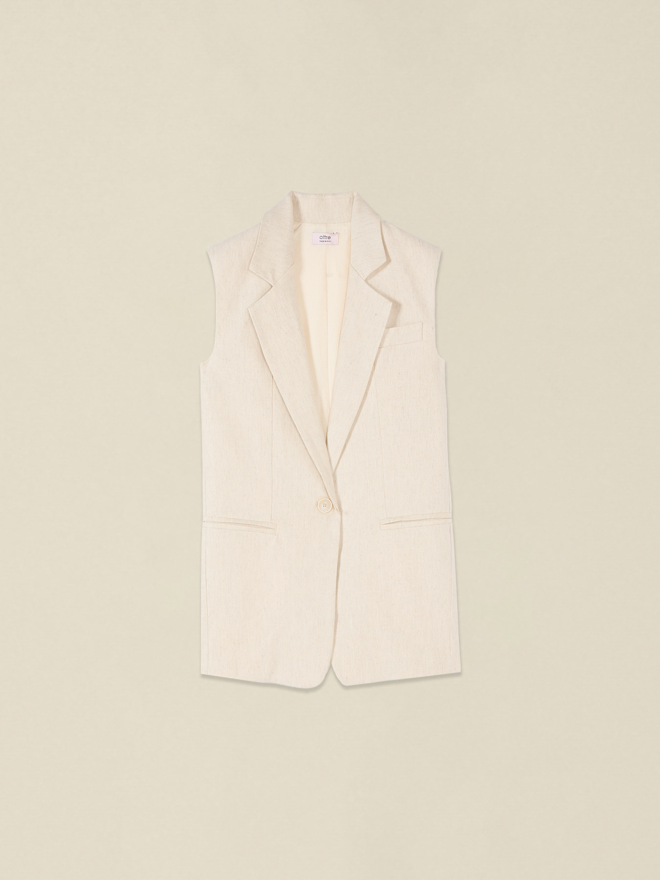 Gilet misto lino con sangallo image number 3