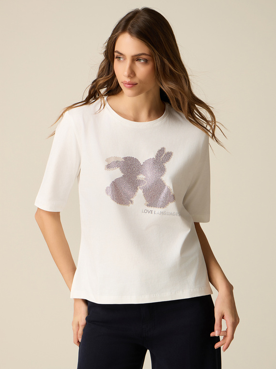 Jersey T-shirt with appliqu&eacute;s