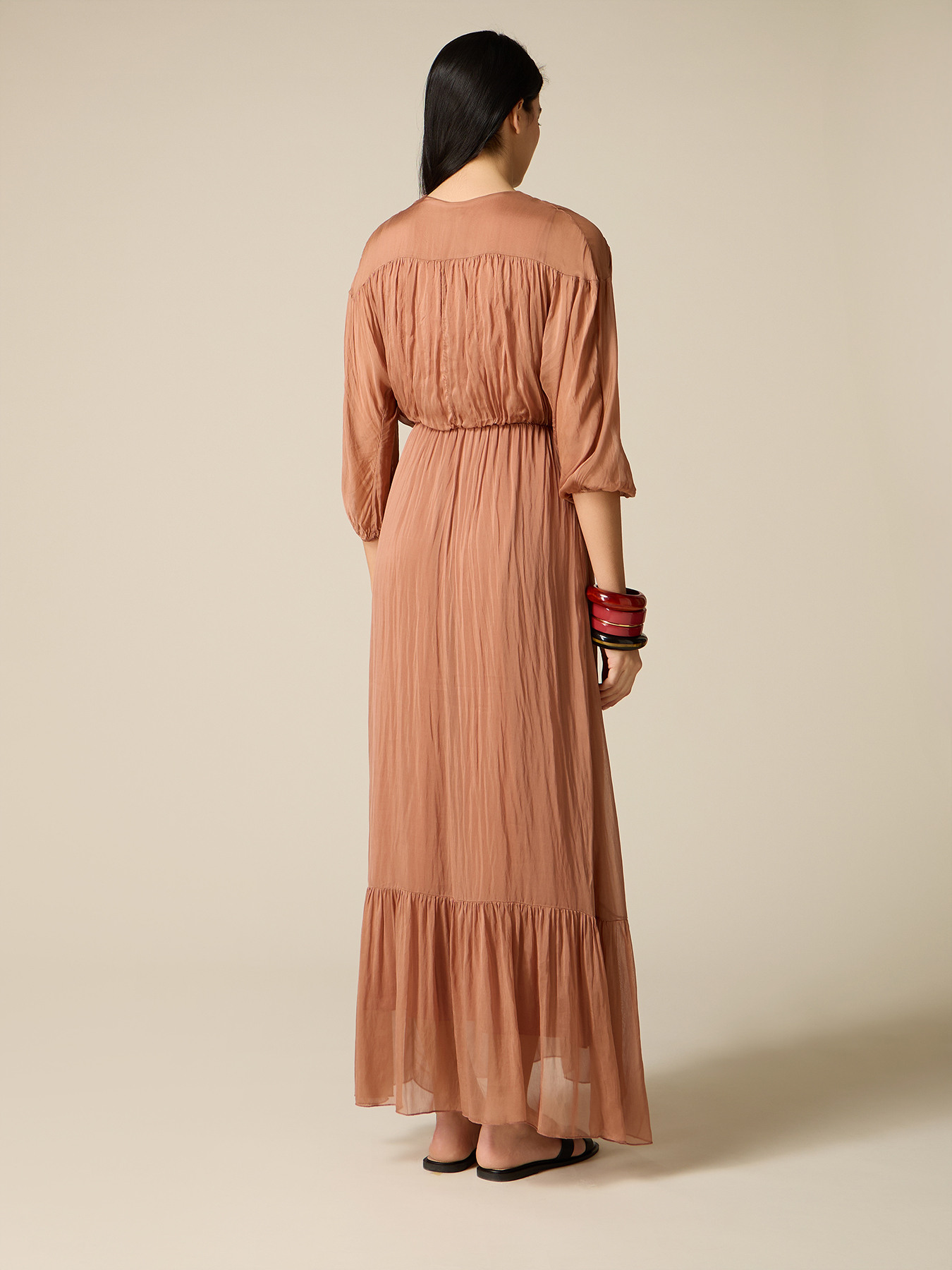 Long dress in silk blend voile image number 2