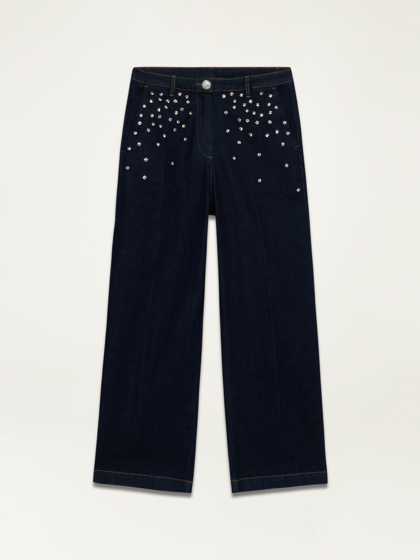 Jeans with crystal set stones image number 2