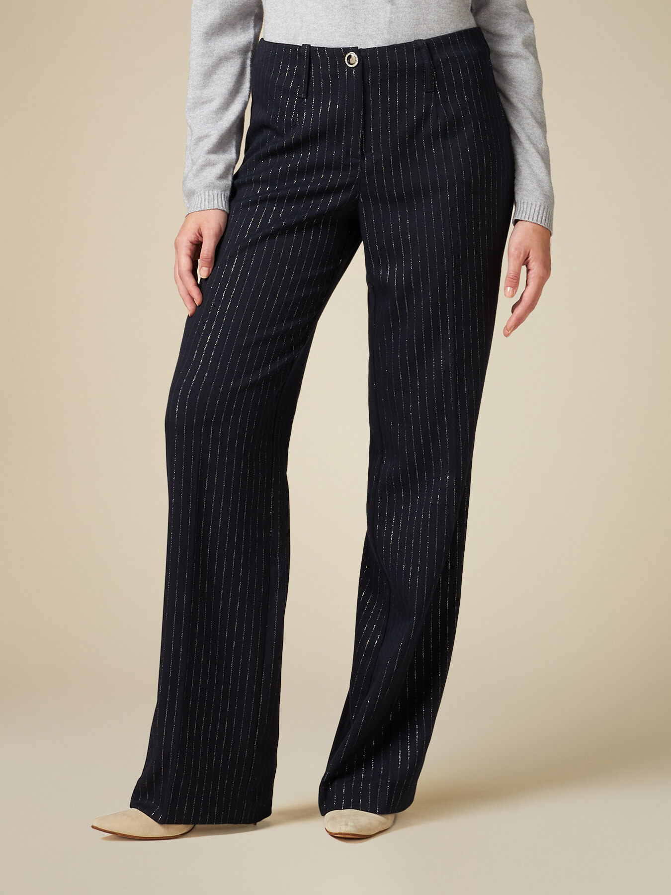 Palazzo-Hose mit Nadelstreifen image number 3