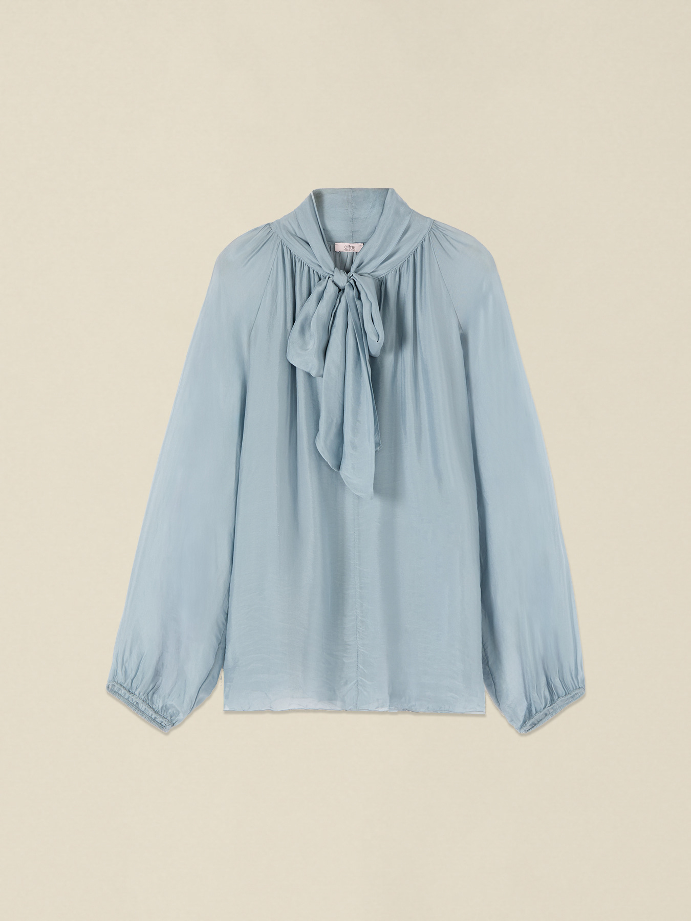 Bluse aus Seiden-Voile-Mix mit Schleife image number 3