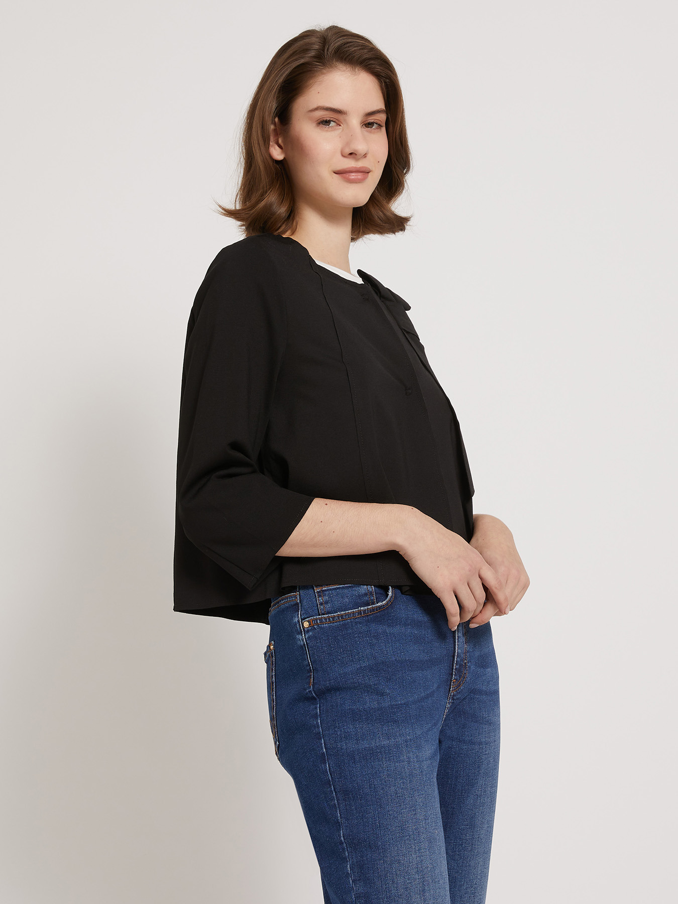 Jersey-Jacke mit Schleife image number 0