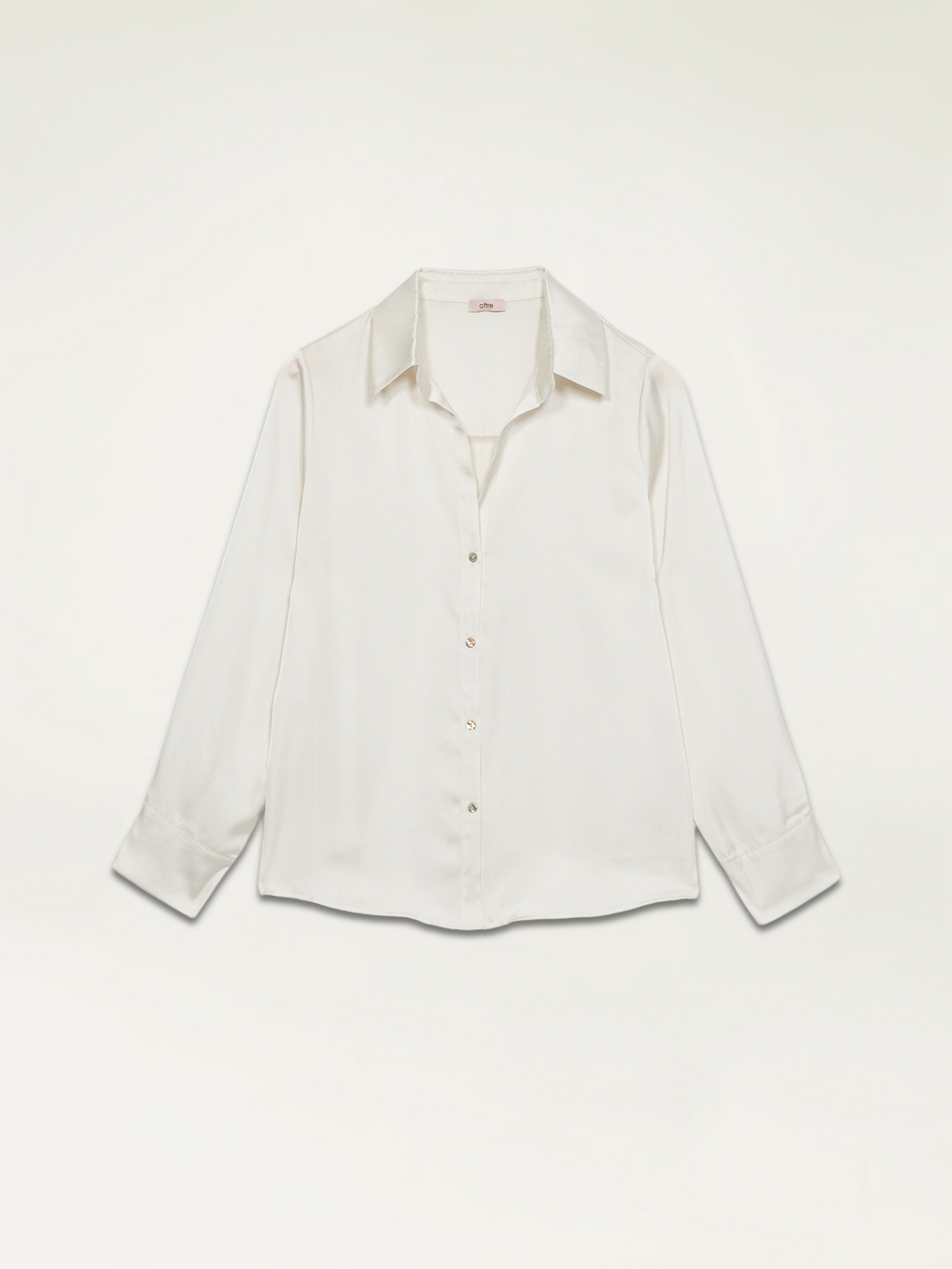 Solid color satin shirt image number 3