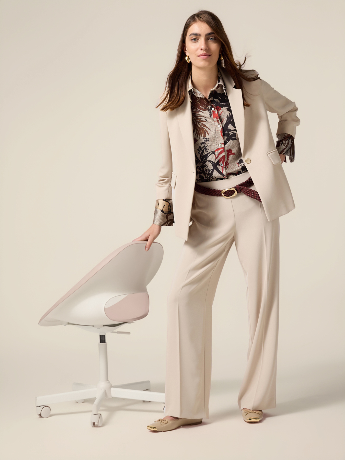 Pantaloni palazzo in tessuto fluido image number 0