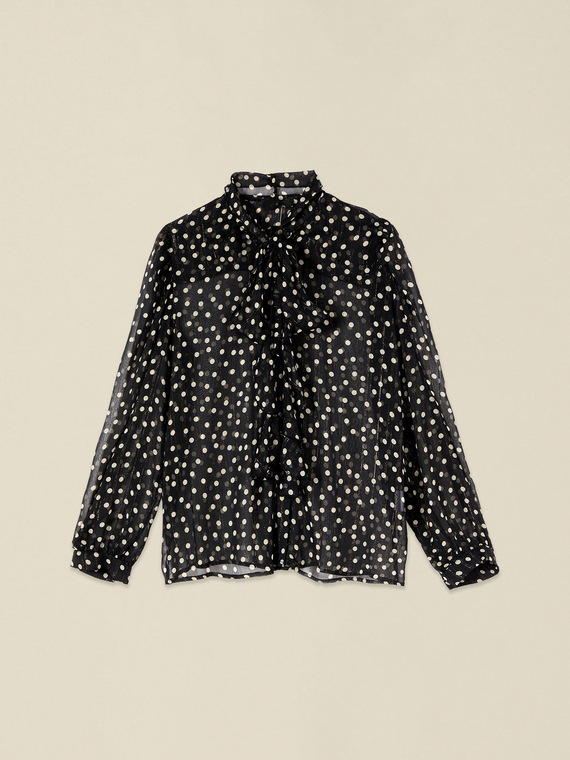 Polka dot georgette shirt