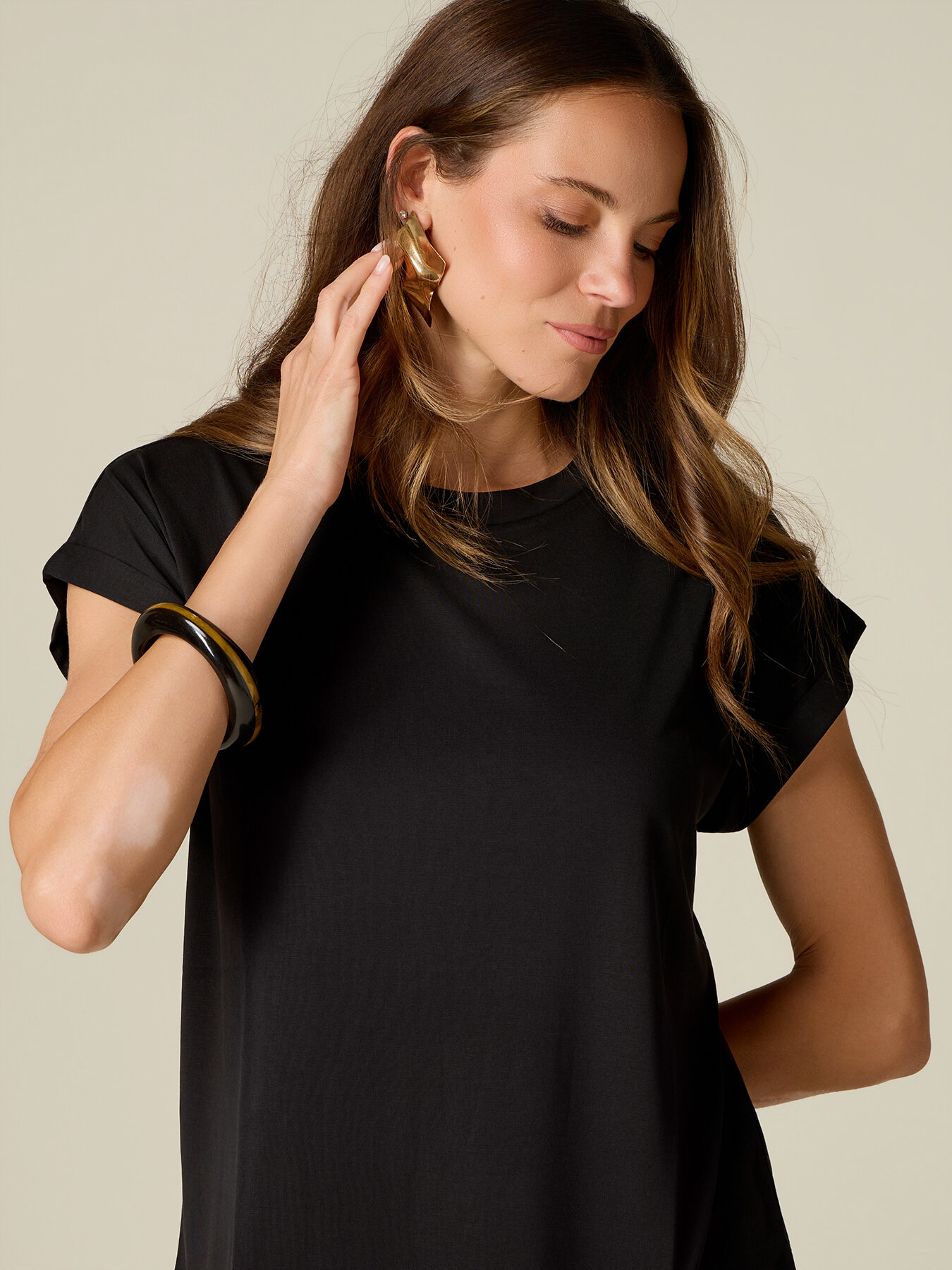 T-shirt en m&eacute;lange modal image number 2