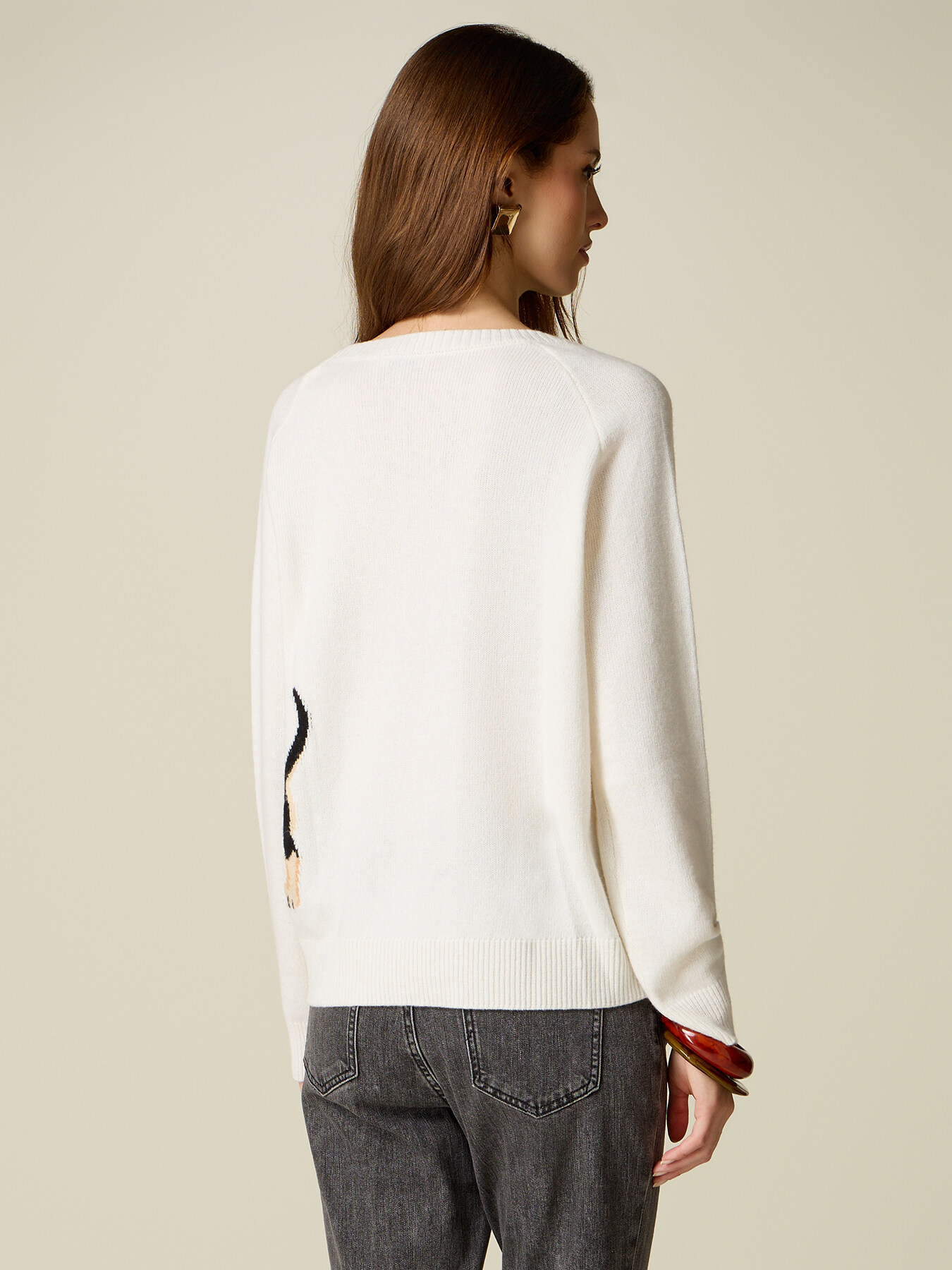 Jacquard-pattern sweater with stud embellishments image number 1
