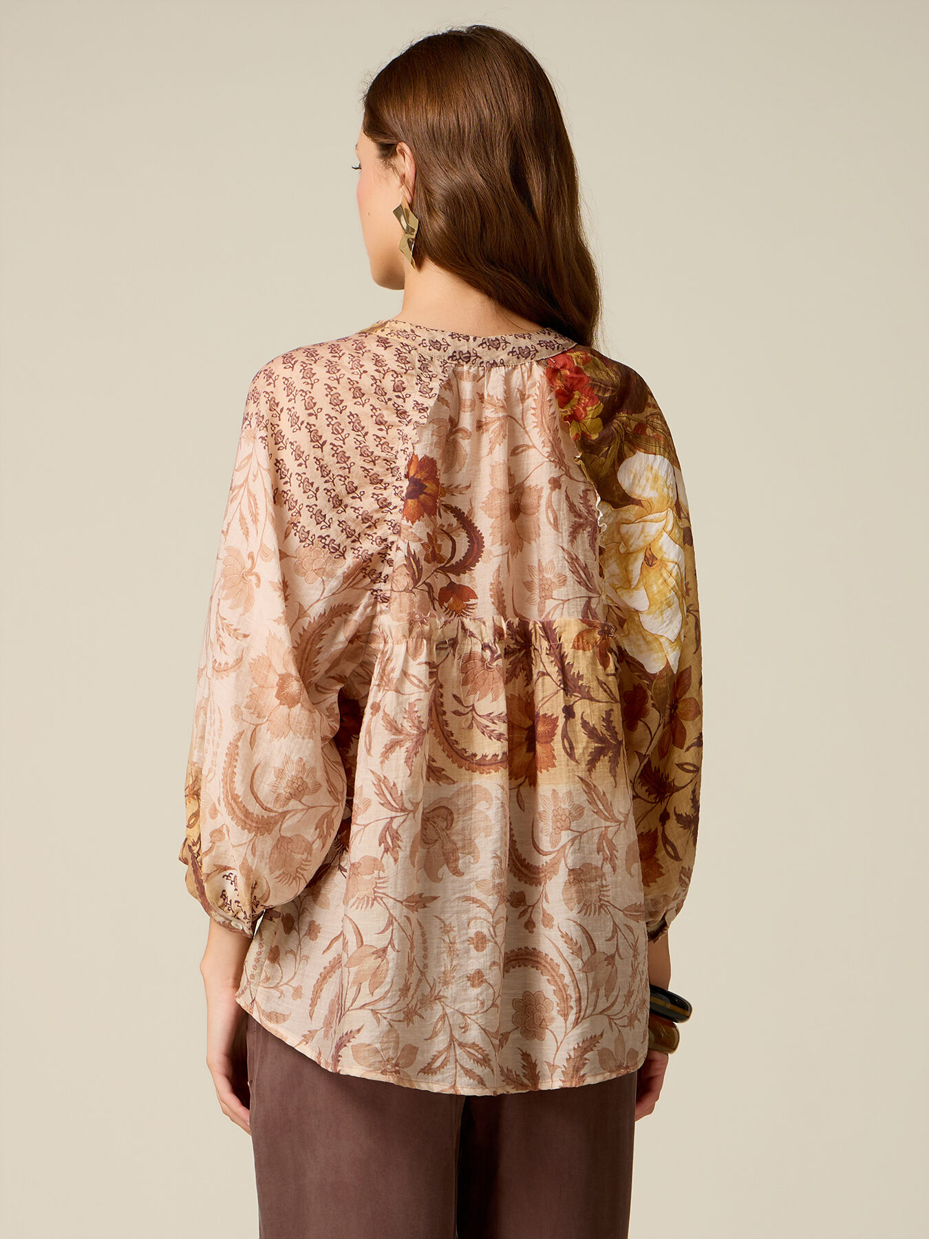 Camisa mezcla lyocell estampada image number 1