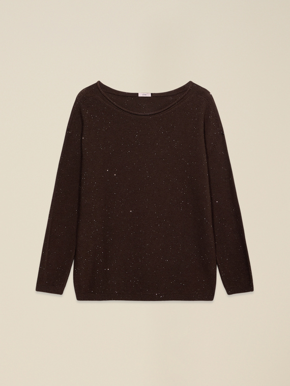 Sweater with micro sequins