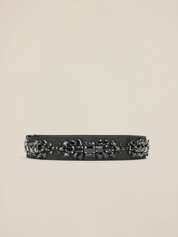 Ceinture en gros-grain avec chatons