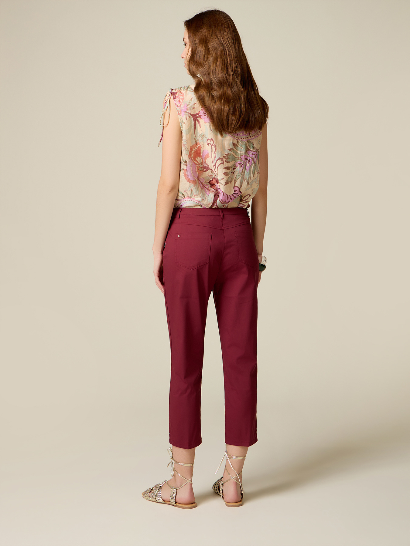 Cotton blend capri pants image number 1