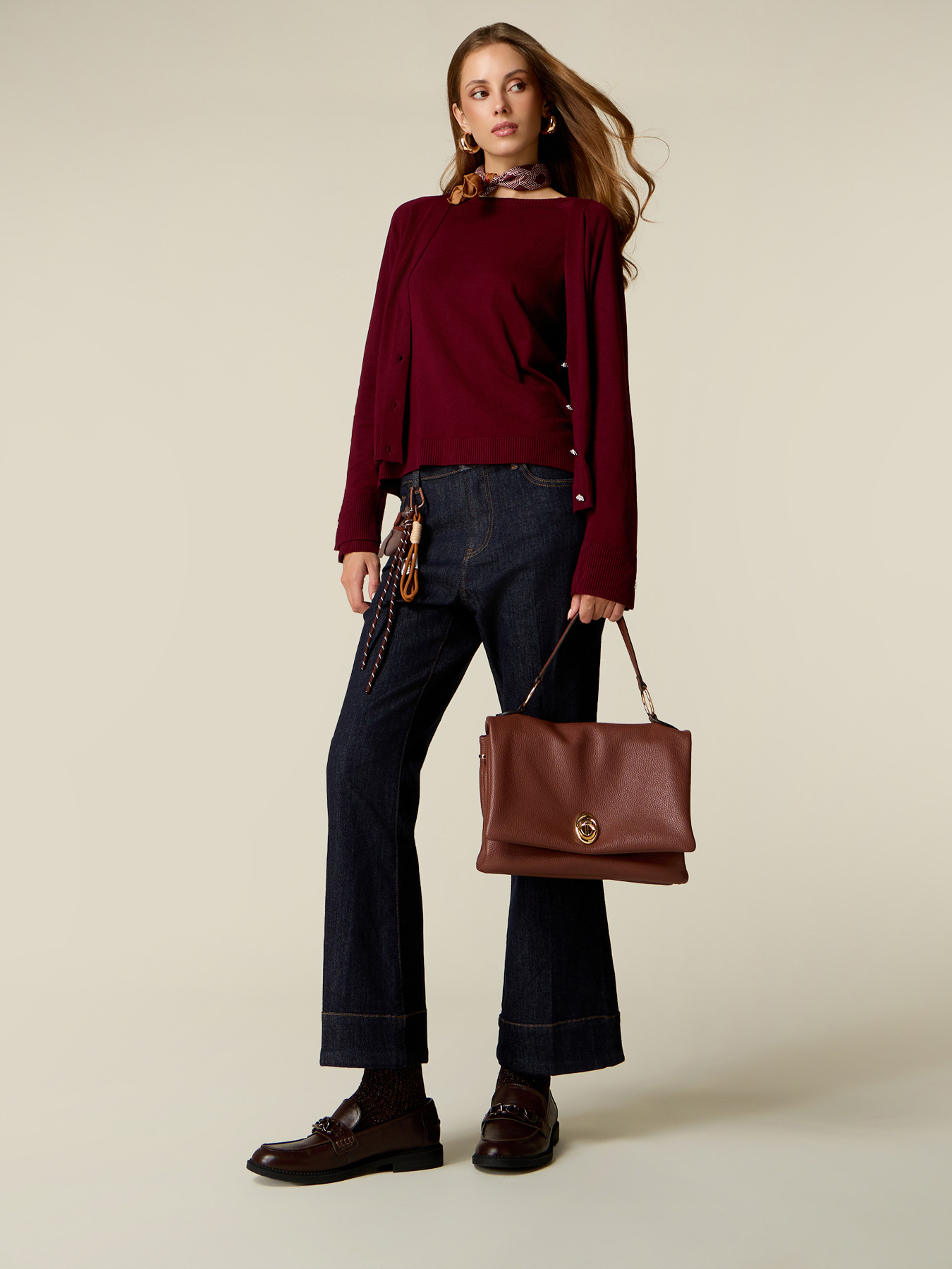 Flare rise jeans with charm image number 0