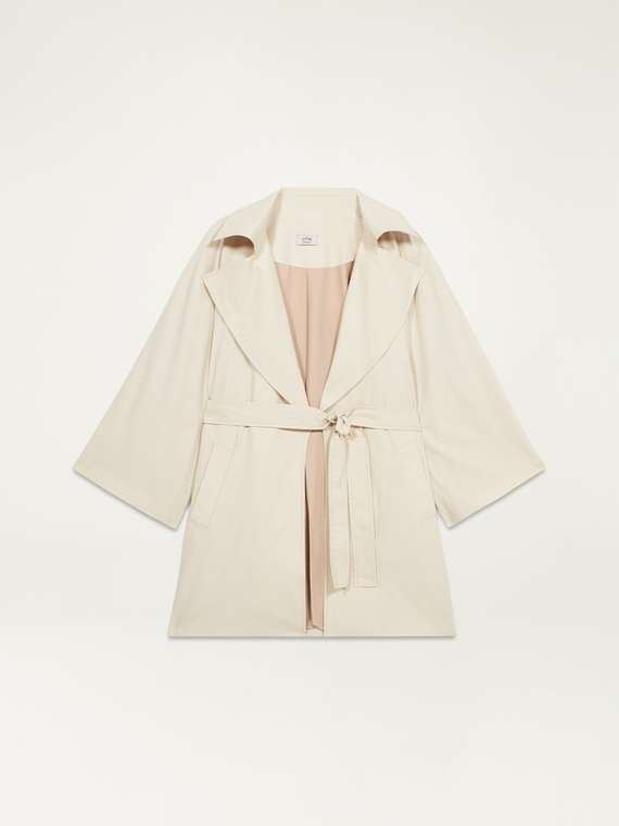 Technical fabric kimono trench coat