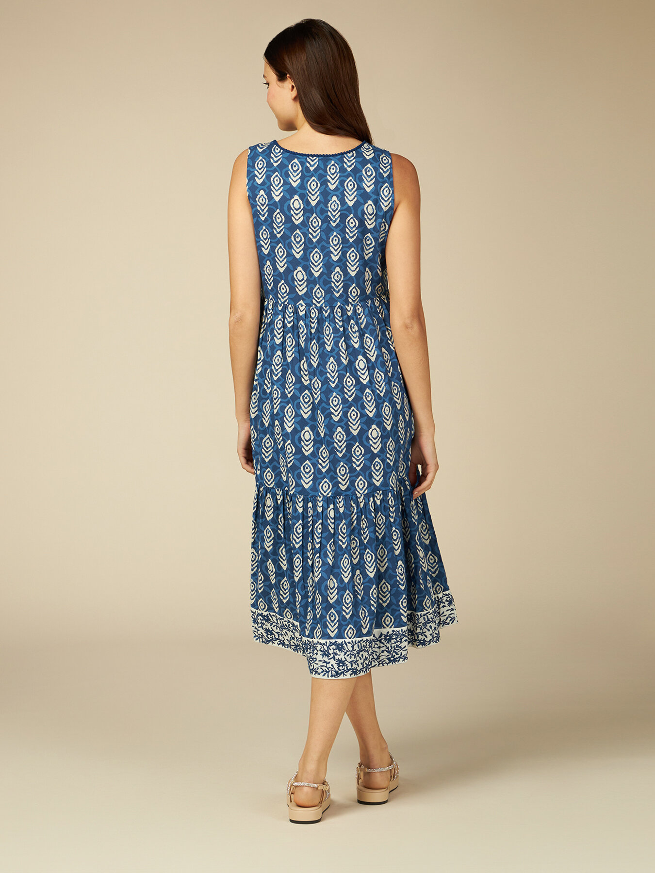 Vestito lungo fantasia in cotone image number 1