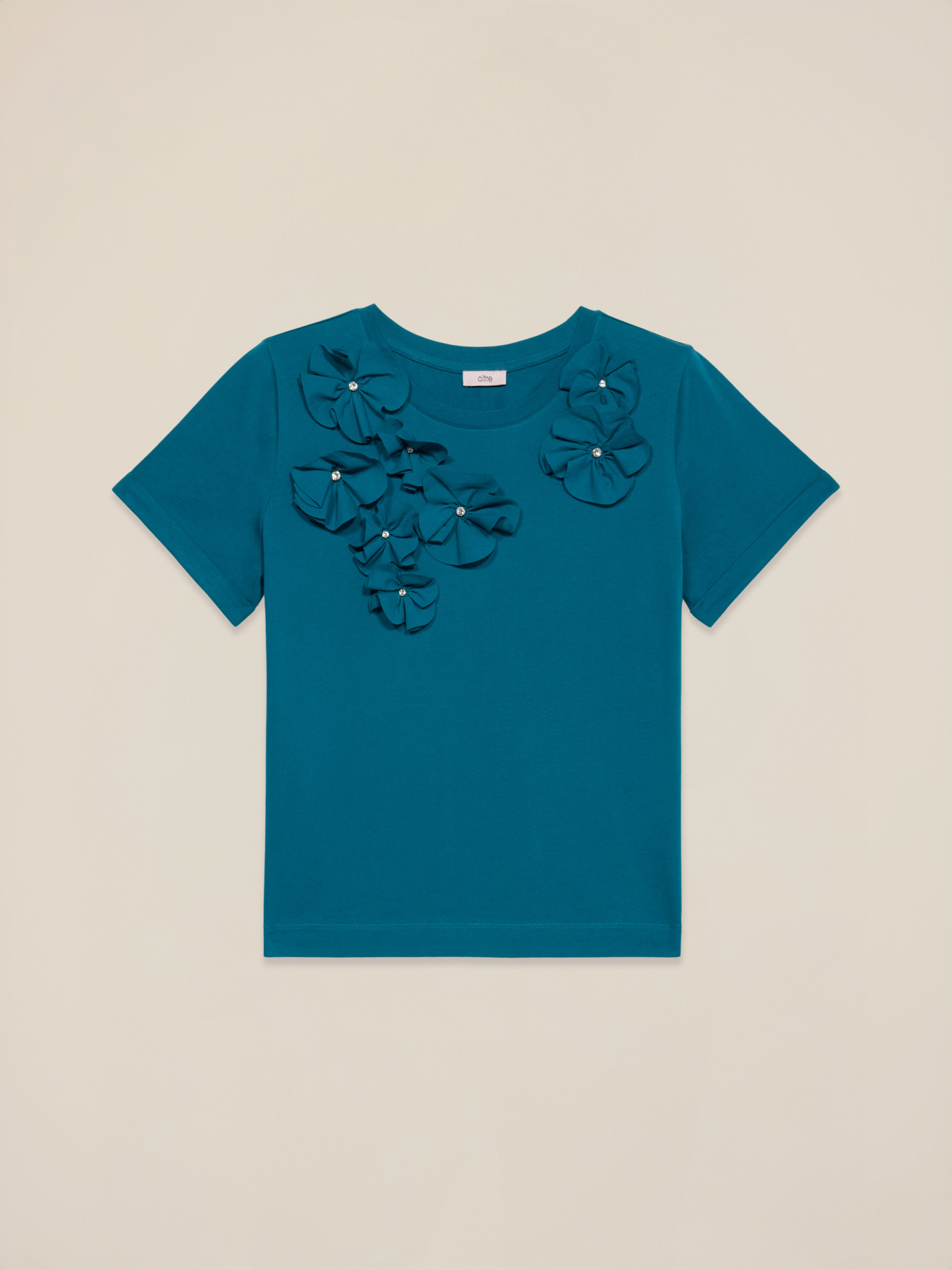 T-shirt con applicazioni floreali image number 3