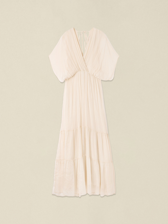 Vestito lungo in voile misto seta