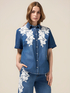Camicia denim con ricamo floreale image number 0