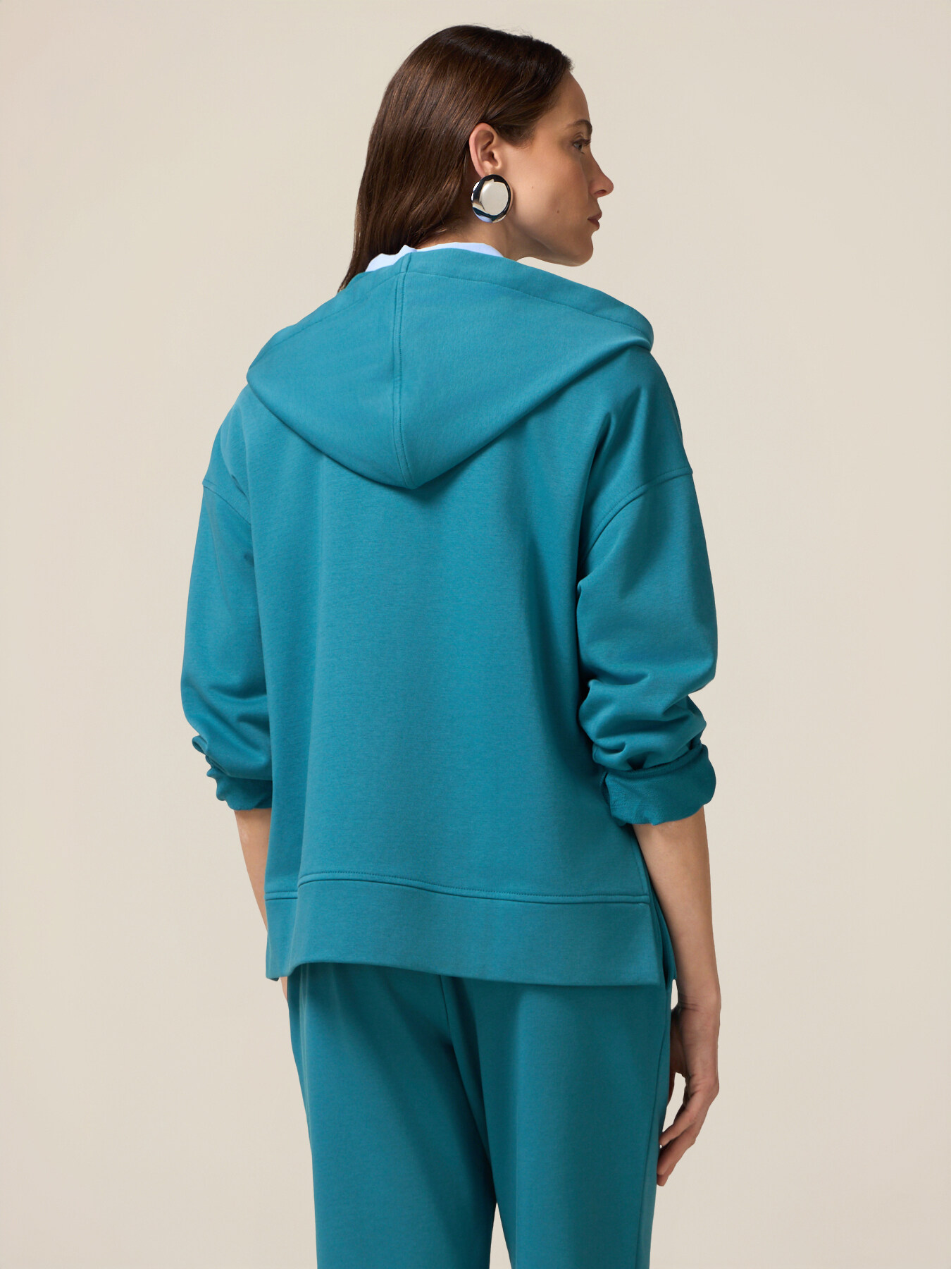 Kapuzenpullover aus Baumwollmischung mit Rei&szlig;verschluss image number 1