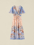 Robe &eacute;vas&eacute;e en georgette &agrave; motifs image number 3