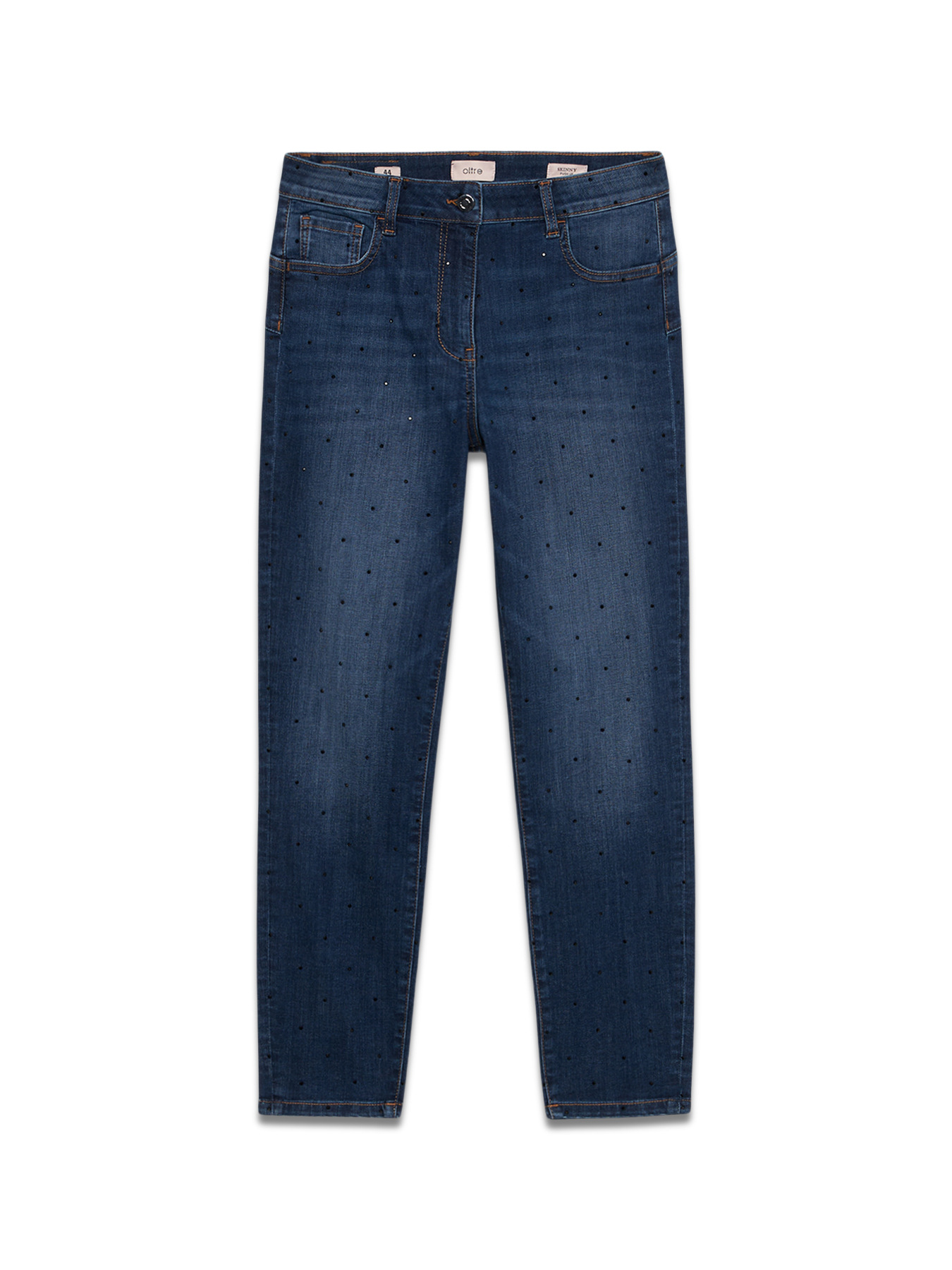 Blugi skinny cu cristale image number 4