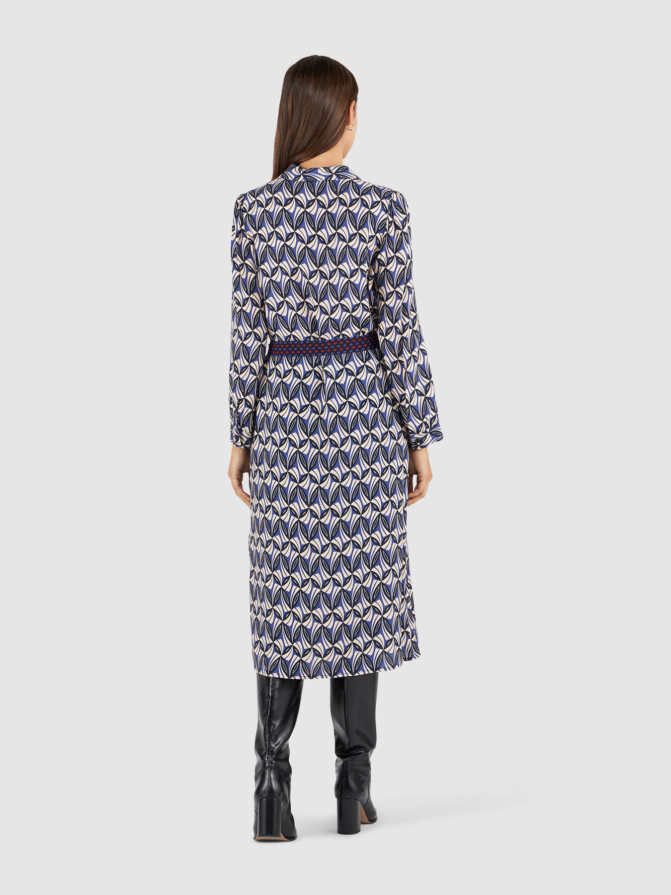 Patterned chemisier dress image number 1