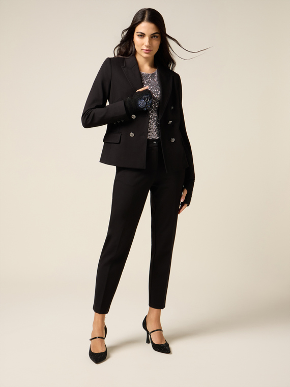 Cigarette pants in milano stitch